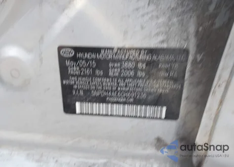 2016 Hyundai Elantra Se z USA, uszkodzony, nr VIN 5NPDH4AE6GH691236